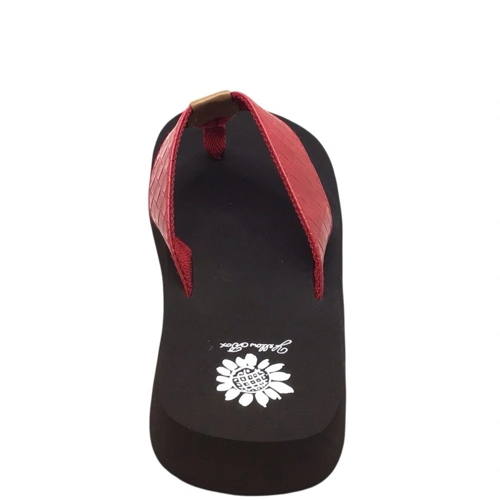 Yellow Box Women’s Cocoa Red Flip Flop Sandal Size 9.5 - Picture 4 of 8